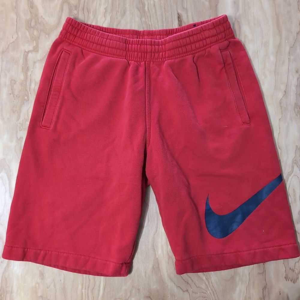 Nike Men's Sm 27x10 Sportswear Club Sweat Shorts Red 633523-657 Cotton Blend